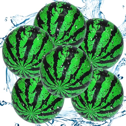 FCXVXCL Wasserme lonen Aufblasbare Ballons, Wassermelone Ball, Wassermelonen-Strandbälle, Wasserspiele, geeignetfürKinder,Strand,Sommerfeste（6er Pack） von FCXVXCL