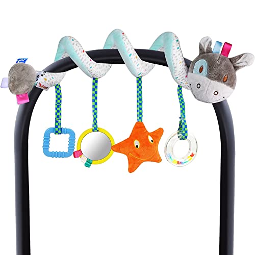 Kinderwagen-Spielzeug für Babys, Baby Hängende Spielzeug, Stoff-Spirale, Baby Activity Spirale Kette, Kinderwagen Spielzeug für Bettchen Wiege Autositz Lernspielzeug für Neugeborene und Kleinkinder von FDDU