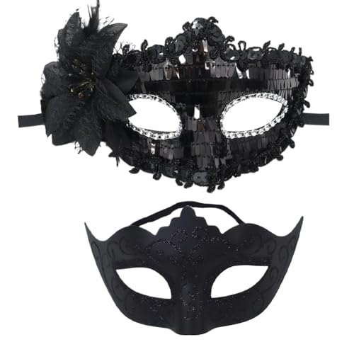 FDEETY 2 Stück Venezianische Maske Paare Glitzernde Pailletten Wunderschön Bemalt Maskerade Masken Schick und Prächtig für Maskeradepartys Kostüm Zubehör FDEETY 2 Stück Venezianische Maske Paare Glitzernde Pailletten Wunderschön Bemalt Maskerade Masken Schick und Prächtig für Maskeradepartys Kostüm Zubehör von FDEETY