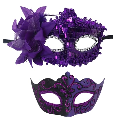 FDEETY 2 Stück Venezianische Maske Paare Glitzernde Pailletten Wunderschön Bemalt Maskerade Masken Schick und Prächtig für Maskeradepartys Kostüm Zubehör FDEETY 2 Stück Venezianische Maske Paare Glitzernde Pailletten Wunderschön Bemalt Maskerade Masken Schick und Prächtig für Maskeradepartys Kostüm Zubehör von FDEETY