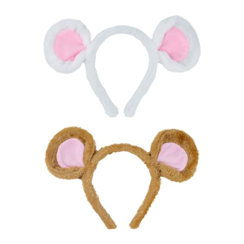 2 Mäuse-Stirnbänder, Süße Plüsch-Stirnbänder, Cosplay-Kopfbedeckung, Kreative Tier-Stirnbänder, Bekleidungszubehör 2 Mäuse-Stirnbänder, Süße Plüsch-Stirnbänder, Cosplay-Kopfbedeckung, Kreative Tier-Stirnbänder, Bekleidungszubehör von FDGGT
