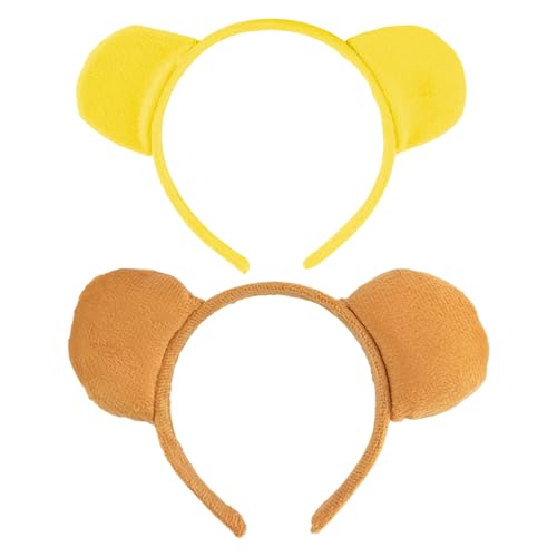 2 Stück Bärenohr-Stirnbänder, Niedliche Tier-Stirnbänder, Maskerade-Haarschmuck, Cosplay-Haarschmuck von FDGGT