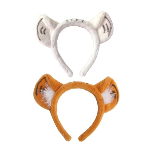 2 Stück Tiger-Stirnbänder, Süße Plüsch-Stirnbänder, Gesichtswasch-Stirnbänder, Cosplay-Haar-Accessoires, Bekleidungszubehör 2 Stück Tiger-Stirnbänder, Süße Plüsch-Stirnbänder, Gesichtswasch-Stirnbänder, Cosplay-Haar-Accessoires, Bekleidungszubehör von FDGGT
