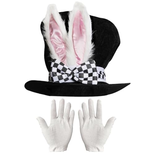 FDGGT 1 Hasenohrhut Und 1 Paar Handschuhe, Partyzubehör, Kreative Partyhüte, Bekleidungszubehör FDGGT 1 Hasenohrhut Und 1 Paar Handschuhe, Partyzubehör, Kreative Partyhüte, Bekleidungszubehör von FDGGT