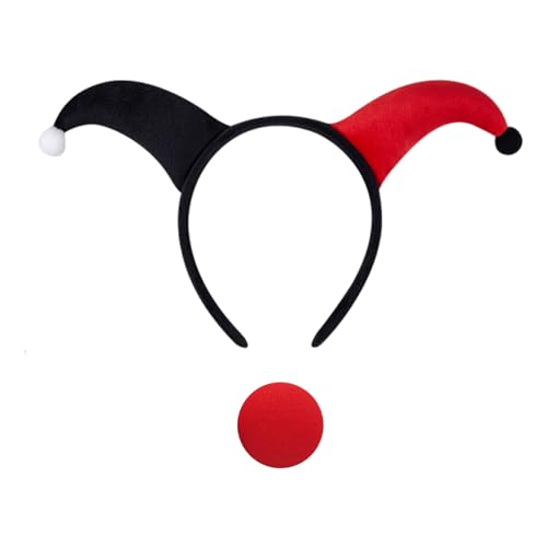 FDGGT 1 Stirnband Und 1 Rote Nase, Cosplay-Requisiten, Maskerade-Kostümzubehör, Partyzubehör von FDGGT