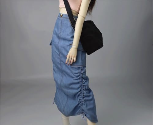 FDSLKZOPZ Puppenkleidung von 1/3 1/4 Puppen Cargo Rock verstellbar lässig langer Jeansrock für 45 cm/60 cm Puppenzubehör (Puppe nicht im Lieferumfang enthalten) (Grün, 1/3) von FDSLKZOPZ