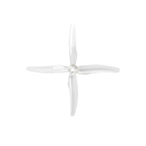 FDhRyTF 51455 Propeller, 13 cm, 4 Propeller, 5 mm, Befestigungsloch, kompatibel mit RC Renndrohnen, Quadcopter, Multirotor-Zubehör (transparent) von FDhRyTF