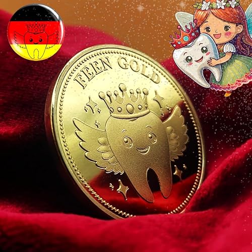 FEEN GOLD Zahnfeemünze – Geschenk für Kinder zum Zahnverlust – 24K vergoldeter Zahnfee Taler – Erinnerung Milchzahn – Münze für Mädchen & Jungen – Zahnfee Geschenkidee FEEN GOLD Zahnfeemünze – Geschenk für Kinder zum Zahnverlust – 24K vergoldeter Zahnfee Taler – Erinnerung Milchzahn – Münze für Mädchen & Jungen – Zahnfee Geschenkidee von FEEN GOLD