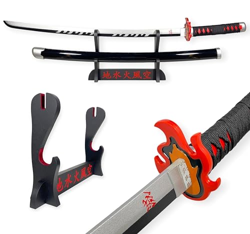FEENOMENN Demon Slayer : Kimetsu No Yaiba - Nachbildung Katana Holzklinge - TANJIRO KAMADO (Red Nichirin) von FEENOMENN