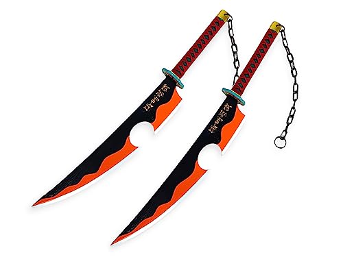 FÉENOMENN Katana Demon Slayer – Tengen UZUI – Packung mit 2 Schwertern und bunten Holzklingen FÉENOMENN Katana Demon Slayer – Tengen UZUI – Packung mit 2 Schwertern und bunten Holzklingen von FEENOMENN