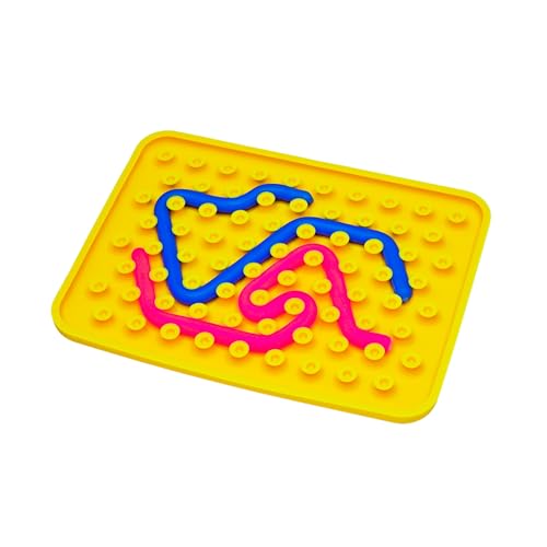 FEEO Sensorik Spielzeug “Wiggly Toy” - Activity Board für Kinder - Motorikspielzeug zur Entwicklung manueller Fähigkeiten - Montessori Spielzeug EIN Sich Windender Wurm mit Matrize - Gelb von FEEO