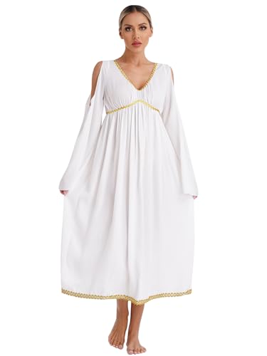 FEESHOW Damen Engel Kleid Weiß Lang Engel Kostüm Krippenspiel Fasching Weihnachten Kostüm Party Mittelalter Renaissance Kleidung Elfenbein L FEESHOW Damen Engel Kleid Weiß Lang Engel Kostüm Krippenspiel Fasching Weihnachten Kostüm Party Mittelalter Renaissance Kleidung Elfenbein L von FEESHOW