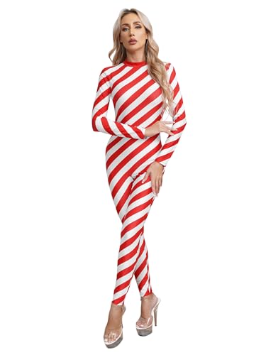 FEESHOW Damen Weihnachts Zuckerstangen Kostüm Jumpsuit Gymnastik Tanztrikot Tanzoverall Ballett Leotard Xmas Outfit Tanzkostüm Ganzkörperanzug Rot_A XL FEESHOW Damen Weihnachts Zuckerstangen Kostüm Jumpsuit Gymnastik Tanztrikot Tanzoverall Ballett Leotard Xmas Outfit Tanzkostüm Ganzkörperanzug Rot_A XL von FEESHOW