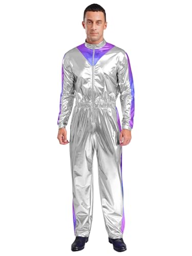 FEESHOW Erwachsene Astronauten Kostüm Herren Damen Space Weltraumfahrer Overall Metallic Body Halloween Fashingskostüm Silber XXL FEESHOW Erwachsene Astronauten Kostüm Herren Damen Space Weltraumfahrer Overall Metallic Body Halloween Fashingskostüm Silber XXL von FEESHOW