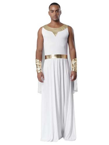 FEESHOW Griechische Götter Kostüm Herren Rom Alter Grieche Kostüm Toga Und Manschette Faschnacht Halloween Party Outfit von FEESHOW