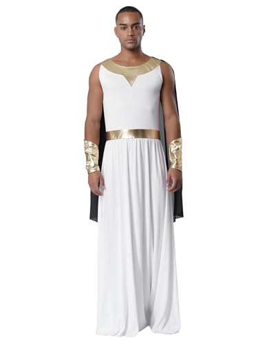 FEESHOW Griechische Götter Kostüm Herren Rom Alter Grieche Kostüm Toga Und Manschette Faschnacht Halloween Party Outfit von FEESHOW