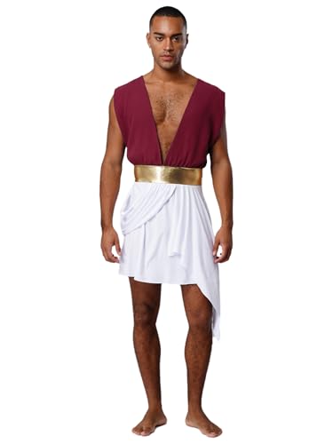 FEESHOW Herren Kostüm griechischer Gott Römisches Outfit Klit Tiefer V-ausschnitt Tunika Für Halloween Faschnacht Mottoparty FEESHOW Herren Kostüm griechischer Gott Römisches Outfit Klit Tiefer V-ausschnitt Tunika Für Halloween Faschnacht Mottoparty von FEESHOW