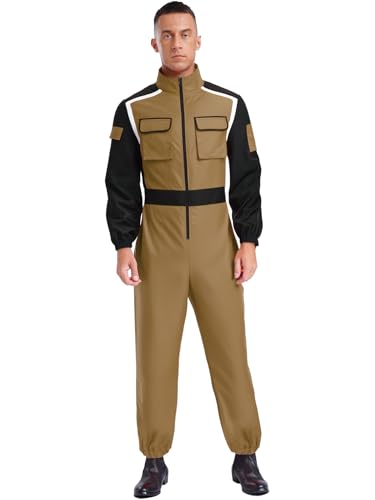 FEESHOW Herren Rennfahrer Kostüm Racer Overall Jumpsuit Erwachsene Rennwagenfahrer Kostüm Halloween Fasching Khaki L FEESHOW Herren Rennfahrer Kostüm Racer Overall Jumpsuit Erwachsene Rennwagenfahrer Kostüm Halloween Fasching Khaki L von FEESHOW
