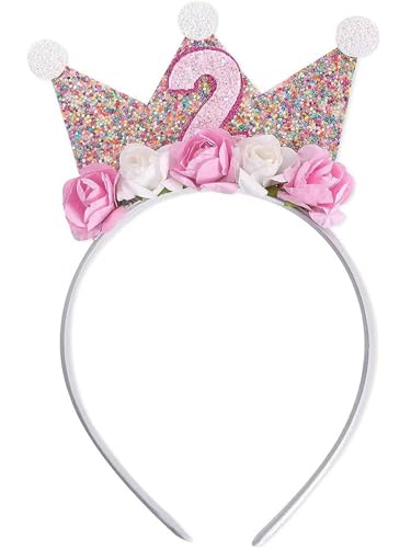 FEESHOW Mädchen Geburtstagskrone Prinzessin Krone Geburtstag Stirnband Mit Blumen Für Baby Kinder Geburtstag Party Rosa A Einheitsgröße FEESHOW Mädchen Geburtstagskrone Prinzessin Krone Geburtstag Stirnband Mit Blumen Für Baby Kinder Geburtstag Party Rosa A Einheitsgröße von FEESHOW