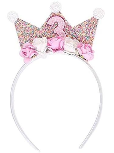 FEESHOW Mädchen Geburtstagskrone Prinzessin Krone Geburtstag Stirnband Mit Blumen Für Baby Kinder Geburtstag Party Rosa B Einheitsgröße FEESHOW Mädchen Geburtstagskrone Prinzessin Krone Geburtstag Stirnband Mit Blumen Für Baby Kinder Geburtstag Party Rosa B Einheitsgröße von FEESHOW