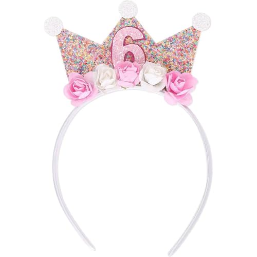FEESHOW Mädchen Geburtstagskrone Prinzessin Krone Geburtstag Stirnband Mit Blumen Für Baby Kinder Geburtstag Party Rosa E Einheitsgröße FEESHOW Mädchen Geburtstagskrone Prinzessin Krone Geburtstag Stirnband Mit Blumen Für Baby Kinder Geburtstag Party Rosa E Einheitsgröße von FEESHOW