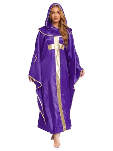 FEESHOW Unisex Erwachsene Katholische Priester Gewänder Kirche Klerus Masse Gewänder Robe Mit Kapuze Violett L FEESHOW Unisex Erwachsene Katholische Priester Gewänder Kirche Klerus Masse Gewänder Robe Mit Kapuze Violett L von FEESHOW