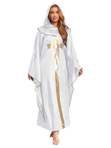 FEESHOW Unisex Erwachsene Katholische Priester Gewänder Kirche Klerus Masse Gewänder Robe Mit Kapuze Weiß XXL FEESHOW Unisex Erwachsene Katholische Priester Gewänder Kirche Klerus Masse Gewänder Robe Mit Kapuze Weiß XXL von FEESHOW