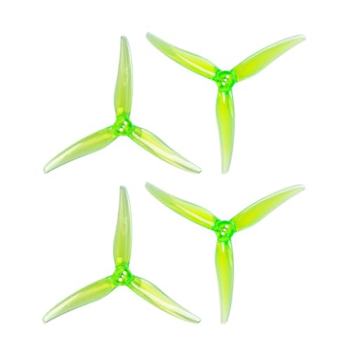GEMFAN 2 Paar Hurricane 4525 Propeller 3-Blade CW CCW PC Paddel für RC Drohne DIY Teile (Fluoreszierendes Gelb) von FEICHAO