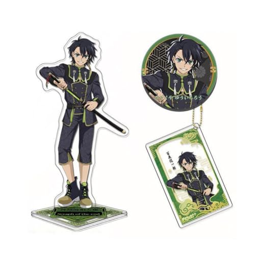 End Seraph Waren 3er Satz Yuichiro Hyakuya Figur Abzeichen Mikaela Hyakuya Schlüsselanhänger Anhänger Guren Ichinose Acryl Ständer Für Fans (A) von FEIDIAO