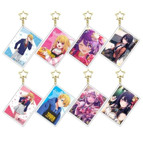 FEIDIAO 8pcs OSHI KO Schlüsselanhänger Anime Charakter Hoshino Ai Acryl Schlüssel Anhänger Hoshino Aquamarin, Hoshino Rubii Figur Schlüssel Tasche Dekor Zubehör FEIDIAO 8pcs OSHI KO Schlüsselanhänger Anime Charakter Hoshino Ai Acryl Schlüssel Anhänger Hoshino Aquamarin, Hoshino Rubii Figur Schlüssel Tasche Dekor Zubehör von FEIDIAO