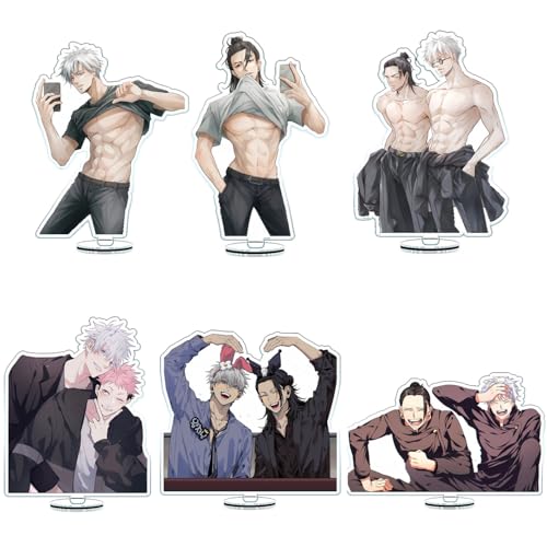FEIDIAO Anime Acryl Ständer 6pcs Satoru Figur Plakat Ständer Geto Suguru Action Figur Schreibtisch Anime Fans Sammlungen von FEIDIAO