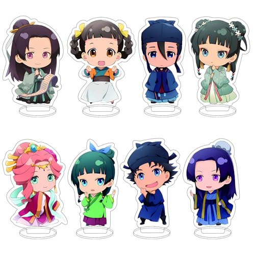 FEIDIAO Anime Apothecary Diary Chibi Figur Ständer 6cm 8pcs Set Niedlich Maomao Jinshi Figur Stand Schreibtisch Dekoration Anime Fans Sammlungen von FEIDIAO