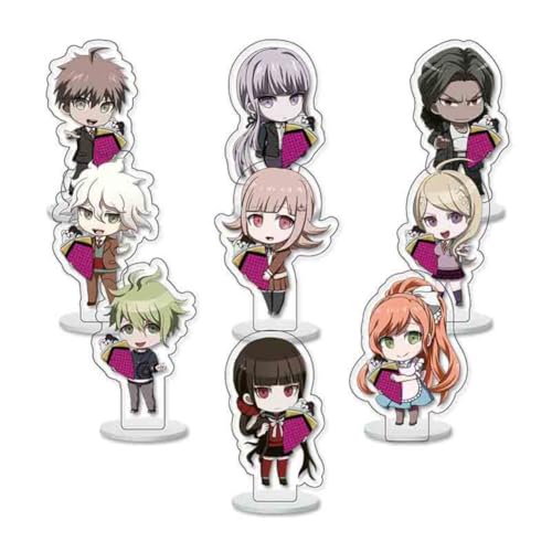 FEIDIAO Dangan Ronpa Acryl Ständer 9 Stück Anime Chibi Figur Ständer Schreibtisch Dekoration Dangan Fans Sammlungen von FEIDIAO