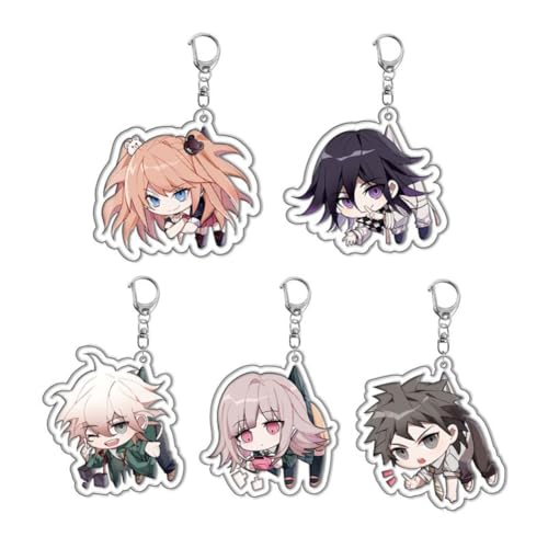 FEIDIAO Dangan Schlüsselanhänger Naegi Makoto Acryl Schlüssel Anhänger Kirigiri Kyoko Chibi Figur Schlüsselring Tasche Dekor Zubehör 5pcs FEIDIAO Dangan Schlüsselanhänger Naegi Makoto Acryl Schlüssel Anhänger Kirigiri Kyoko Chibi Figur Schlüsselring Tasche Dekor Zubehör 5pcs von FEIDIAO