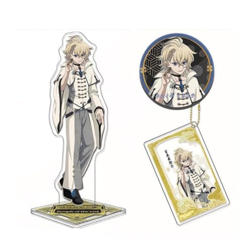 FEIDIAO End Seraph Waren 3er Satz Yuichiro Hyakuya Figur Abzeichen Mikaela Hyakuya Schlüsselanhänger Anhänger Guren Ichinose Acryl Ständer Für Fans (C) von FEIDIAO