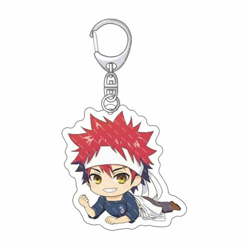 FEIDIAO Foods Wars Schlüsselanhänger Anime Charakter Yukihira Soma Acryl Anhänger Schlüsselbund Nakiri Erina, Megumi Tadokoro Figur Schlüssel Tasche Anhänger Zubehör (C) von FEIDIAO