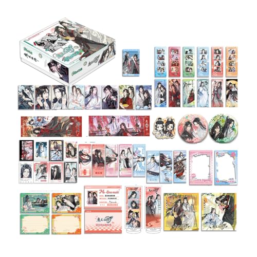 FEIDIAO Grandmasters Demonic Cultivation Glücksbox Mo Dao Zu Shi Chibi Figur Abzeichen Ständer Lesezeichen Postkarte Junge Liebe Fans Sammlerartikel Set von FEIDIAO