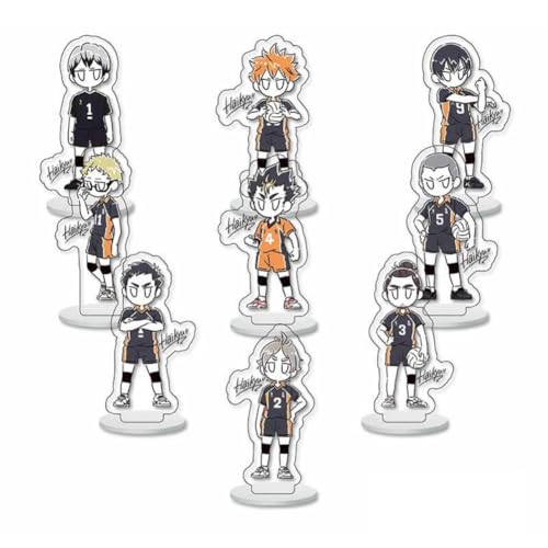 FEIDIAO Haikyu Acryl Ständer 9 Stück Anime Chibi Figur Ständer Schreibtisch Dekoration Haikyu Fans Sammlungen (A) von FEIDIAO