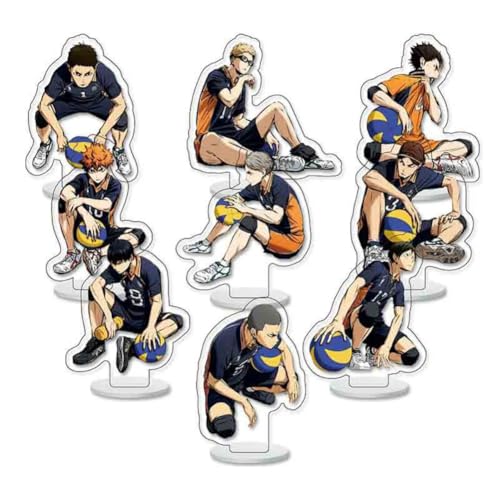 FEIDIAO Haikyu Acryl Ständer 9 Stück Anime Chibi Figur Ständer Schreibtisch Dekoration Haikyu Fans Sammlungen (C) von FEIDIAO