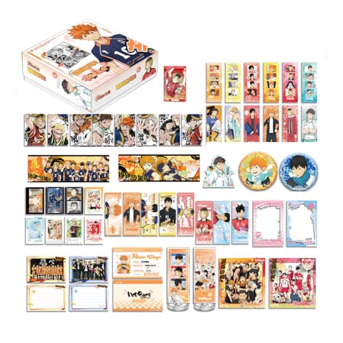 FEIDIAO Haikyu Glücksbox HinataShoyo Chibi Figur Abzeichen Ständer Lesezeichen Postkarte Anime Fans Sammlerartikel Set von FEIDIAO