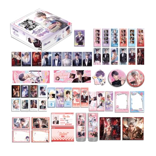 FEIDIAO Love Deepspace Glücksbox Love Deepspace Chibi Figur Abzeichen Ständer Lesezeichen Postkarte Otome Game Fans Sammlerartikel Set von FEIDIAO