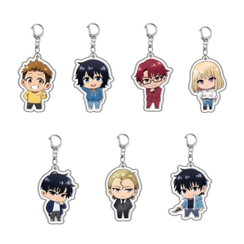 FEIDIAO Solo Level Schlüsselanhänger Sung Jin Woo Acryl Schlüssel Anhänger Cha Hae-In Chibi Figur Schlüsselring Tasche Dekor Zubehör 7pcs von FEIDIAO
