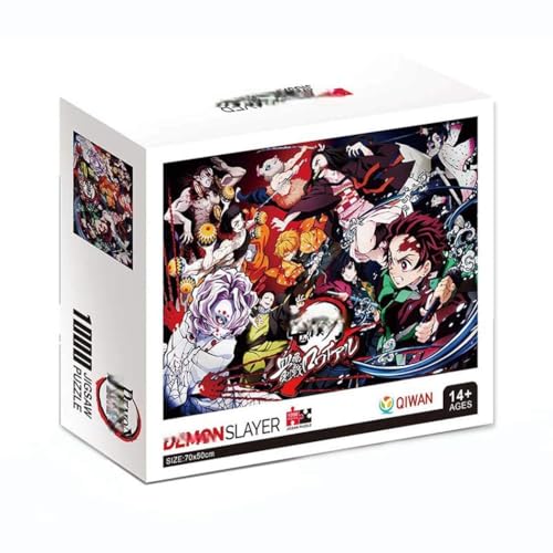 Ghost Killing Puzzle Populäres Anime-Puzzle Kimetsu-Puzzle Cartoon-Themen-Puzzle für Erwachsene Kinder Papier Herausforderung Familienspiel 1000 Teile von FEIDIAO