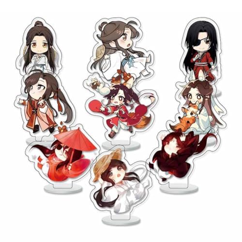 Heaven Officials Blessings Acryl Ständer 9Stück Set Xie Lian & Hua Cheng Chibi Figur Ständer Schreibtisch Dekoration Tian Guan Ci Fu Fans Sammlungen (A) von FEIDIAO