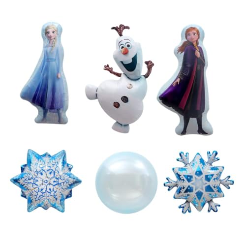 FEIFEI'S BOW 6 Stück Prinzessin Aschenputtel Folienballons Geburtstagsparty Glückwunsch Luftballons Babyparty Party Dekorationen Partyzubehör Thema Kinder (Vorderseite) von FEIFEI'S BOW