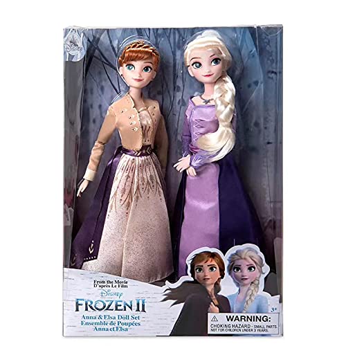 2 Stück/Set 28 cm Spielzeug Frozen 2 Elsa Anna Figur Prinzessin Puppe Spielzeug mit Zubehör Frozen Mädchen Kollektion Puppen Kinder von FEILAI
