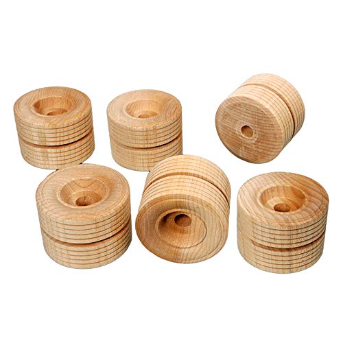 FEINSCHNITTkreativ Doppelbereifung/Holzräder 51 x 38 mm (6 Stück) | Ideal für Fahrzeug- und Modellbau von FEINSCHNITTkreativ