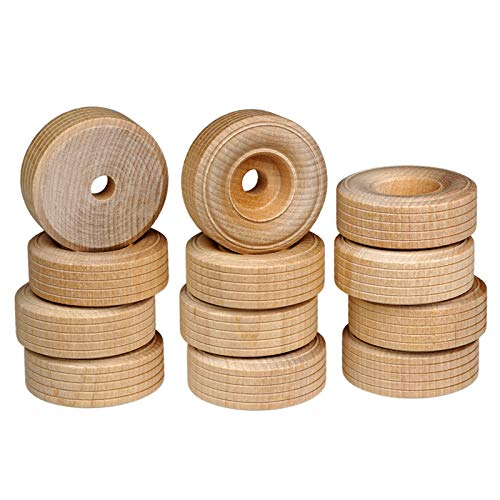 FEINSCHNITTkreativ Holzräder 51 x 19 mm (12 Stück) | Ideal für Fahrzeug- und Modellbau von FEINSCHNITTkreativ