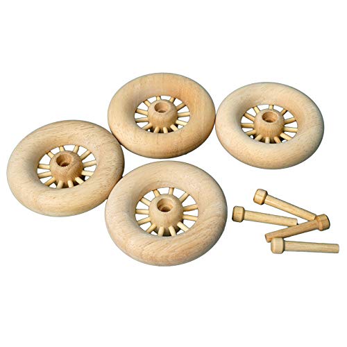FEINSCHNITTkreativ Speichenräder 70 x 16 mm (4 Stück) | inkl. Achsdübel | Ideal für Fahrzeug- und Modellbau von FEINSCHNITTkreativ