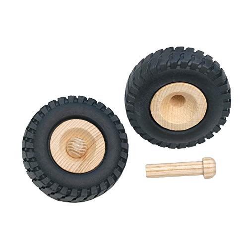 FEINSCHNITTkreativ LKW-Reifen für Modellbau 2 Stück (64 mm inkl. Achsdübel 8 x 41 mm) von FEINSCHNITTkreativ